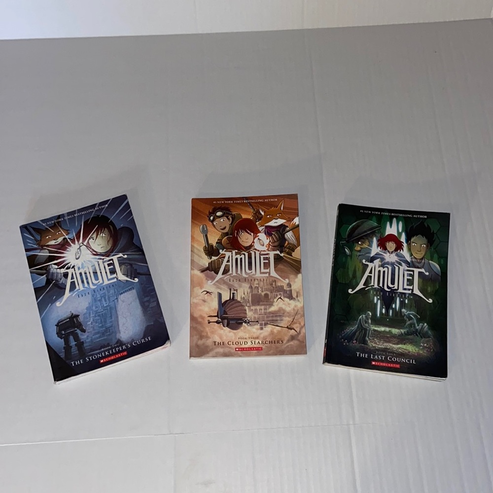 Scholastic Set Of Three Amulet Children’s Graphic Novels Books 2,3,and 4.